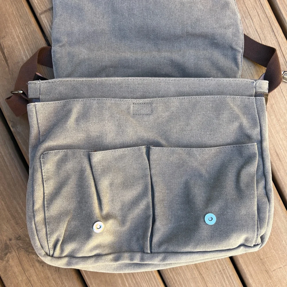 OXA Men's‎ Gray Military Satchel Messenger Bag NWOT